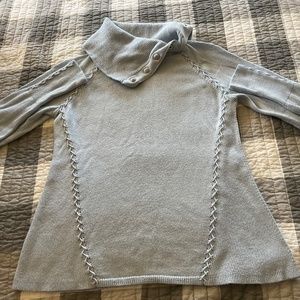 Shimmery Light Blue Blue  Cowl Neck Sweater